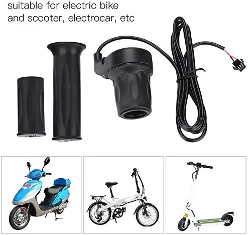 Miniatura 4 de Acelerador de control de velocidad de scooter eléctrico, empuñadura de manillar de 0.886 in con cable de 4.9 ft para bicicletas eléctricas, ajuste