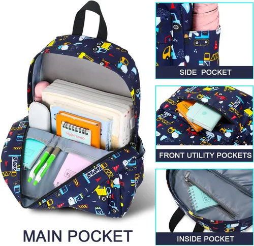 Miniatura 4 de Aimeen Mochila para niñas, mochilas para niños pequeños, Varios colores, Coches azules