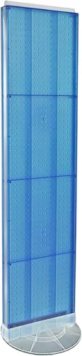 Miniatura 20 de Azar Displays 700440-WHT, EXPOSITOR DE PISO DE PEGBOARD DE DOS CARAS BASE DE ESTUDIO REVOLVANTE REDONDO TAMAÑO DEL PANEL: 16" W X 60" H, Blanco