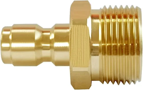 Miniatura 4 de Uenede 2 acopladores de latón para lavadora a presión, M22-0.551 in macho x 1/4 pulgadas conexión rápida, 5000PSI métrico, acoplamiento de pezón