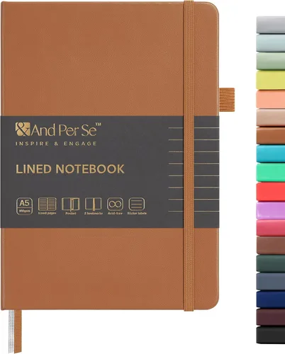 Miniatura 95 de &And Per Se - Cuaderno en blanco, 160 páginas, 5.7 x 8 pulgadas, cuaderno de rayas estrechas con papel grueso para escribir, cuaderno de tapa dura
