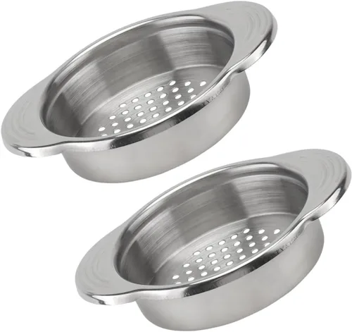 Sosoport 2 Pcs Stainless Steel Can Strainer with Press Lids for Oil Draining and Food Filtering Practical Kitchen Gadget for Canned Vegetables and