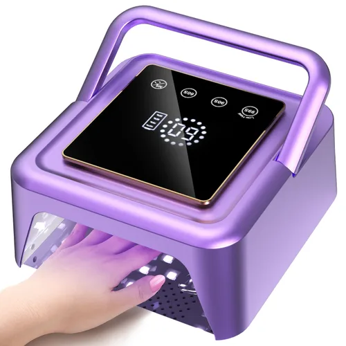 Miniatura 9 de Lámpara de uñas UV inalámbrica de 108 W, lámpara de uñas LED profesional con 36 cuentas y pantalla táctil, luz UV recargable para uñas de gel Blanco