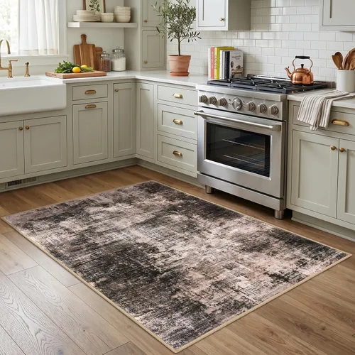 Miniatura 554 de IOHOUZE Alfombra abstracta lavable de 3 x 12 pies para pasillos, antideslizante para cocina, camino de entrada de lana sintética para interiores