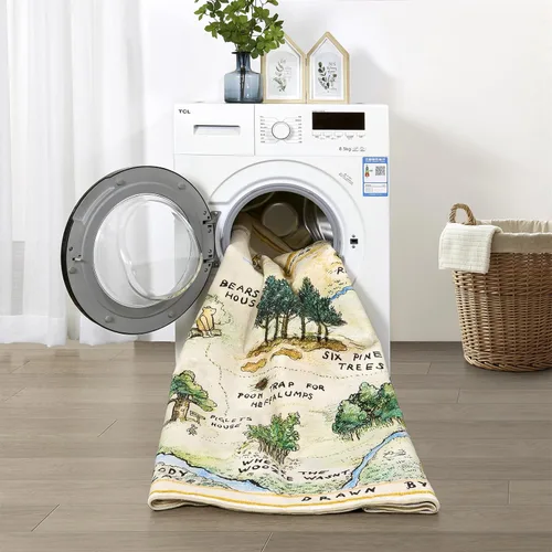 Miniatura 8 de Estmy Alfombra lavable de 5x7 pies para guardería, linda alfombra de juego de bosque para niños y niñas, tapete de juego neutro y suave para gatear