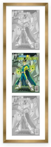 Miniatura 76 de Marco de cómic blanco mate para cómics publicado entre 1938 y 1955 (marco de madera maciza de cómic de la edad dorada) hecho para mostrar 4 cómics