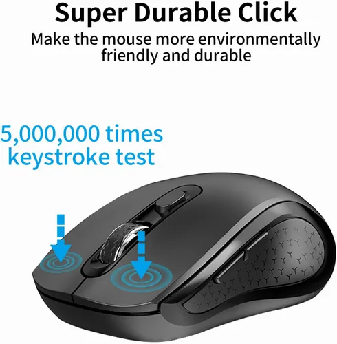 Miniatura 8 de Ratón Inalámbrico Ergonómico, Ratón con Botones Laterales, 2400 DPI, Silencioso y Antideslizante, 2.4Ghz con Receptor USB, 6 Botones, Adecuado