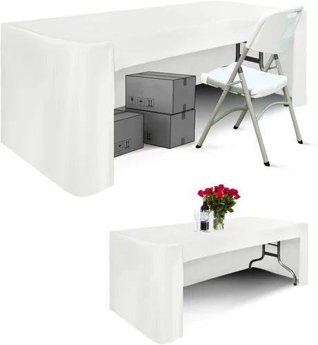 Miniatura 16 de ABCCANOPY Mantel rectangular de 6 pies para mesas rectangulares, de poliéster, lavable, para banquetes, bufé, fiestas, vacaciones, cenas, bodas