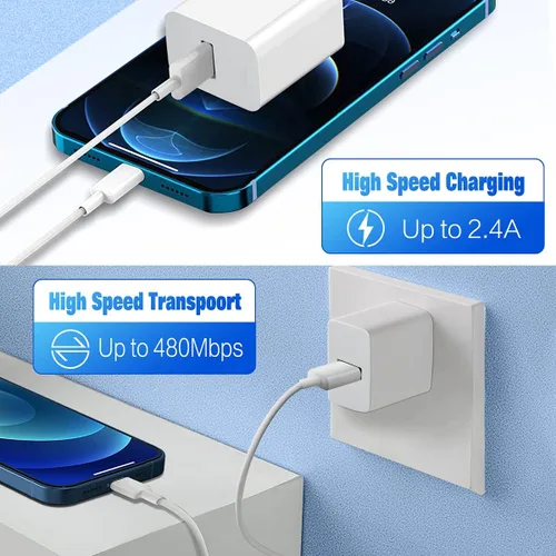 Miniatura 3 de Paquete de 4 cables de carga para iPhone, Lightning a USB-A con certificación MFi [3/3/6/6 pies], cable de carga rápida compatible con iPhone 12/12