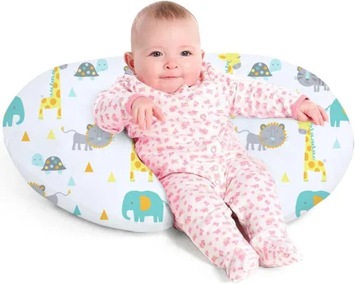 Miniatura 23 de Little Grape Land - Almohada de lactancia mejorada, lactancia materna y biberón durante 0 a 16 meses, funda suave lavable a máquina con relleno