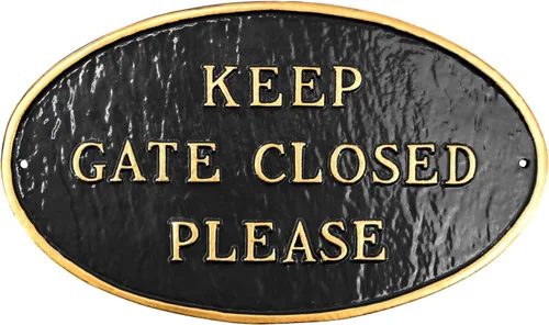 Miniatura 7 de Montague Metal Products - Letrero de placa con texto en inglés "Keep Gate Closed Please State" - Letrero de puerta - Placa de pared o césped cerrada