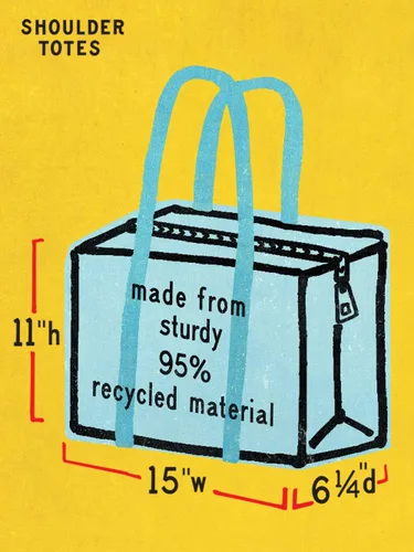 Miniatura 6 de Blue Q Bolsas de hombro La bolsa de transporte a todas partes con una cremallera fuerte, bolsillo exterior, piso reforzado. 95% Material reciclado