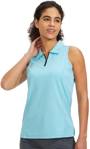 Miniatura 4 de Viodia Camiseta de golf sin mangas para mujer, con cremallera, de secado rápido, camisetas polo para mujer, ropa de golf