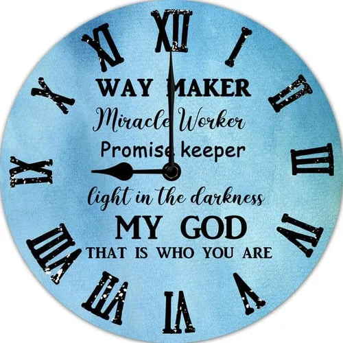 Miniatura 9 de Reloj de pared cristiano Way Maker Reloj milagroso para trabajador con cita religiosa, reloj de madera cristiano inspirador con frase inspiradora