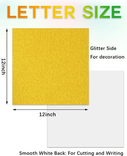 Miniatura 4 de Papel de cartulina con purpurina de 12 x 12 pulgadas, 92 libras, papel con purpurina de 92 libras, 60 hojas para álbumes de recortes, fabricación