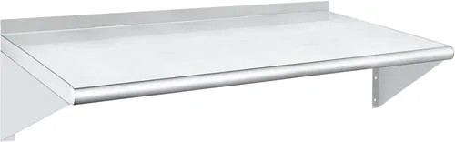 Miniatura 10 de HARDURA Estante de acero inoxidable de 12 x 48 pulgadas, estantes comerciales de 250 libras, estantería de metal para montaje en pared con protector