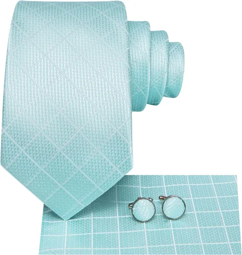 Miniatura 169 de Hi-Tie Corbatas de seda para hombre, diseño de cachemira a rayas, con bolsillo, gemelos cuadrados, conjunto formal de negocios