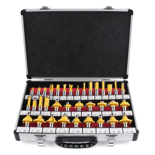 Miniatura 9 de Newdeli Juego de brocas para enrutador, vástago de 1/4 de pulgada, 15 piezas, brocas de carburo de tungsteno, herramienta de carpintería