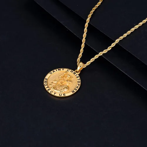 Miniatura 40 de CEKAMA - Collar de plata de ley 925 con dije de amuleto para hombres y mujeres, con cadena de 0.098 in, 22 pulgadas + 2 pulgadas