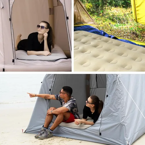 Miniatura 5 de Colchón de aire tamaño individual con bomba de inflado rápido, colchón inflable de parte superior ondulada, cama de aire duradera para el hogar