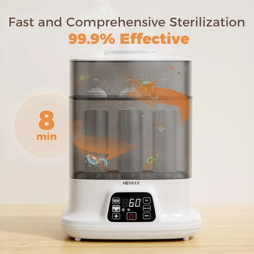Miniatura 2 de HEYAXA Steri-lizer y secadora para biberones, 10 botellas de gran capacidad, vaporizador eléctrico 4 en 1 y secadora para todas las botellas, piezas