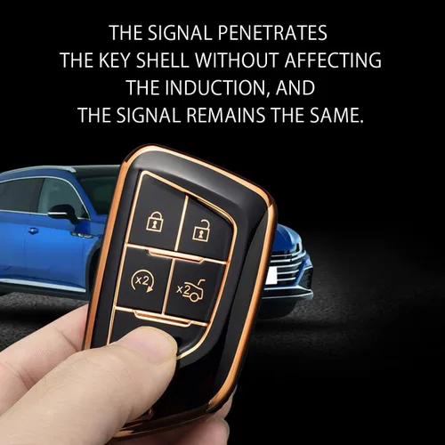 Miniatura 6 de ontto Funda para llave de coche para Cadillac 2020 en adelante, elegante funda para llave a distancia inteligente, funda para llave de TPU suave