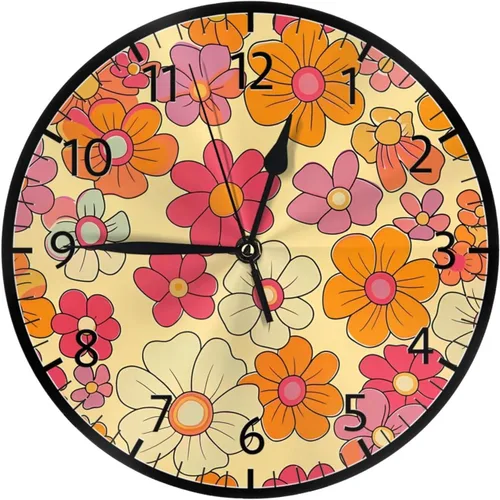Miniatura 13 de Reloj de pared redondo con diseño de mariposa, silencioso, sin tictac, funciona con pilas, relojes de escritorio silenciosos de cuarzo