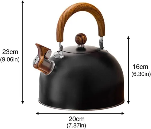 Miniatura 2 de Hervidor de té silbante – Hervidor de té de 3.1 cuartos de galón, tetera silbante de acero inoxidable para estufa, tetera silbato de 3 litros
