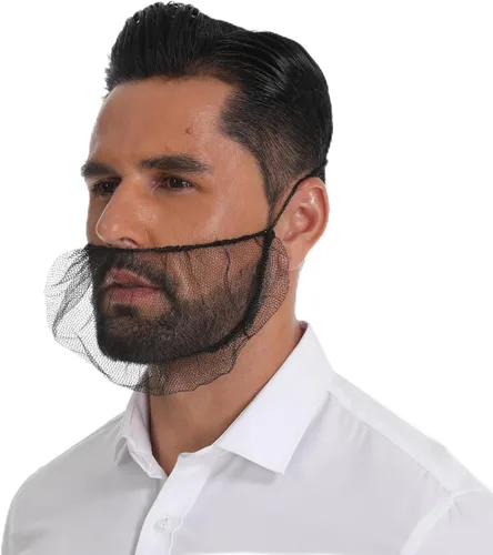 Miniatura 7 de 200 Pcs Disposable Honeycomb Beard Nets Breathable Food Service Beard Cover