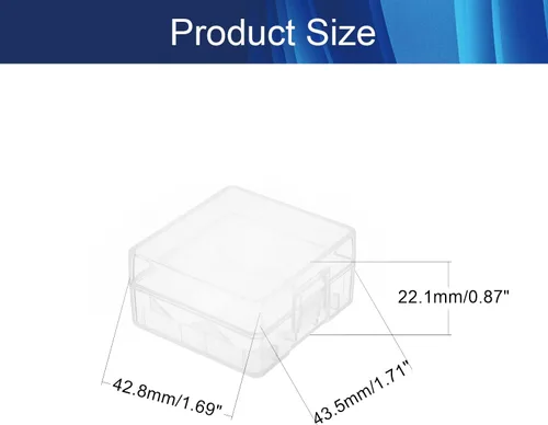 Miniatura 2 de Auniwaig Caja de almacenamiento de batería de 2 piezas, caja de batería 18350, caja de almacenamiento organizadora de baterías, soporte de caja