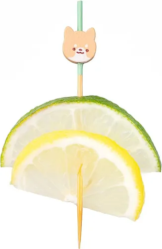 Miniatura 14 de Brochetas de cóctel de 2.75 pulgadas, 100 pinchos de aperitivo de labios sexys, puntiagudos, resistentes, palillos de dientes de bambú rojo