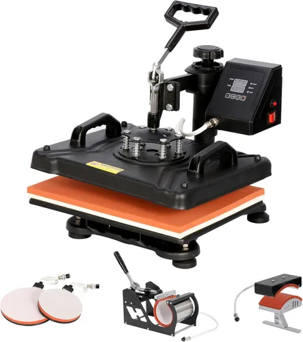 SUPER DEAL Máquina de prensa de calor 5 en 1, 12 x 15 pulgadas, calidad de rotación de 360 grados, máquina de transferencia de calor digital
