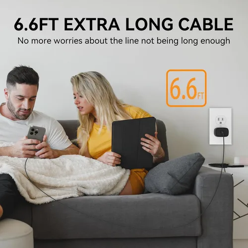 Miniatura 7 de Cargador para teléfono 17, 16, 15 Pro, carga rápida, 20 W, USB C, bloque de carga rápida con cargadores tipo C de 6.6 pies de largo, cable de carga