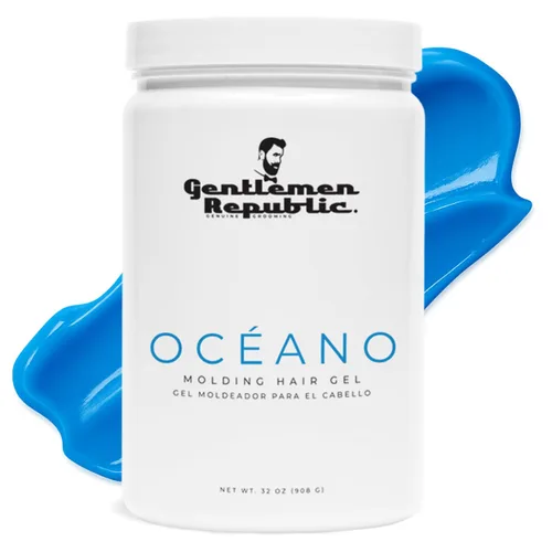 Miniatura 10 de Gentlemen Republic Oceano Gel para el cabello para hombre, 16 onzas, gel de peinado de alto brillo y fuerte sujeción táctil para cabello, fórmula
