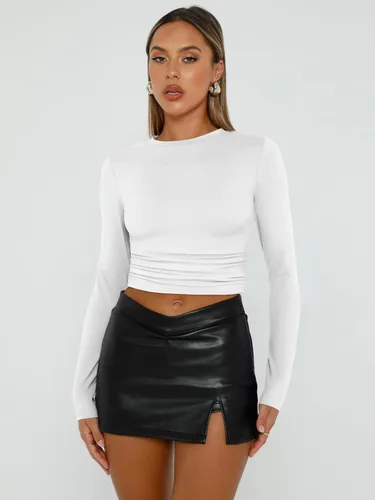 Miniatura 2 de Trendy Queen Camisas de manga larga para mujer, básicas, de primavera, otoño, a la moda, ajustadas, Y2K