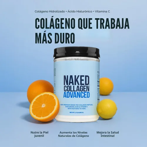 Miniatura 2 de NAKED Collagen Advanced - Proteína en polvo de péptidos, ácido hialurónico, vitamina C, suplemento de colágeno hidrolizado alimentado con pasto