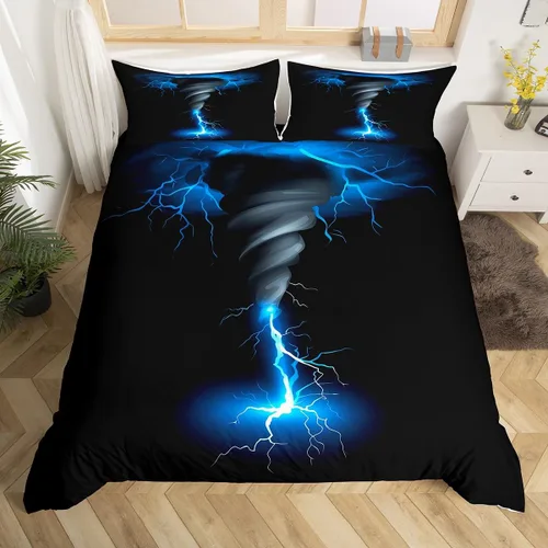 Miniatura 20 de Erosebridal Juego de ropa de cama de faro, tamaño individual, funda de edredón náutica de gaviota, funda de edredón con estampado de paisaje marino