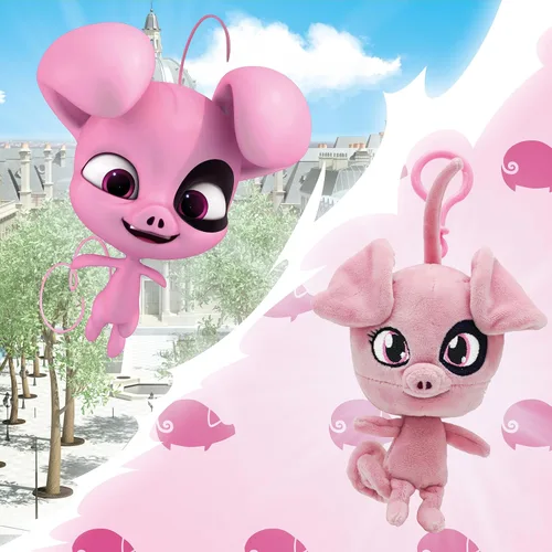 Miniatura 5 de Miraculous Ladybug Kwami - Llaveros de mochila Lifesize de 5 pulgadas – Daizzi The Pig Clip-On Toys – Accesorios portátiles de mariquita y gato