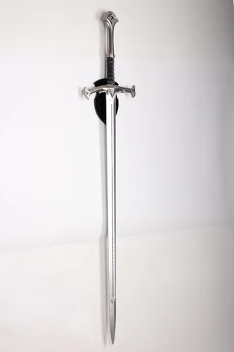 Miniatura 7 de WANLIAN Estante de espadas montado en la pared, soporte vertical de una sola espada con gancho universal para espada, hacha, espadas de anime, negro