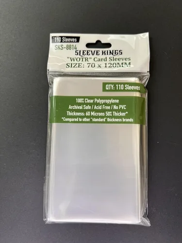 Miniatura 2 de Sleeve Kings Fundas para tarjetas estándar, 110 unidades, transparentes de 60 micrones de grosor, tamaño grande (2.756 x 4.724 in), compatibles