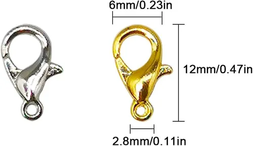 Miniatura 4 de Cierres de langosta de aleación de metal pequeños cierres de pinza de langosta para bricolaje accesorios de fabricación de joyas hechos a mano