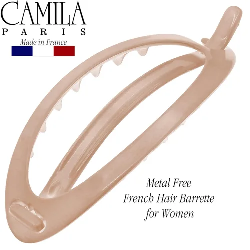 Miniatura 5 de Camila Paris CP2320 - Pinza de pasador de pelo francés, soporte flexible para cola de caballo sin piezas metálicas, pinzas de agarre fuerte