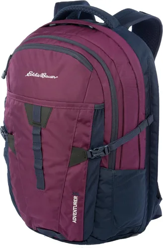 Eddie Bauer Mochila Adventurer con compartimentos de organización y funda compatible con hidratación/portátil, Aventurera para mujer, color ciruela
