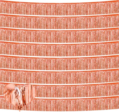 Paquete de 10 unidades de 10 pies de guirnalda de flecos de aluminio con oropel metálico, bandera para colgar en la pared, cortina de serpentinas,