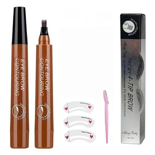Miniatura 9 de Lápiz profesional para cejas, impermeable, fácil y fácil de moldear cejas, de larga duración, lápiz de cejas (rojo-marrón)