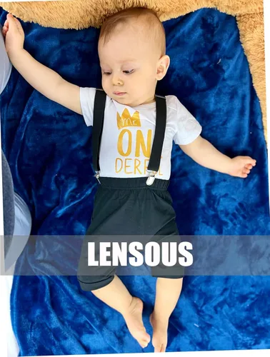 Miniatura 5 de LENSOUS Conjunto de mameluco divertido para el primer cumpleaños de un año para niño