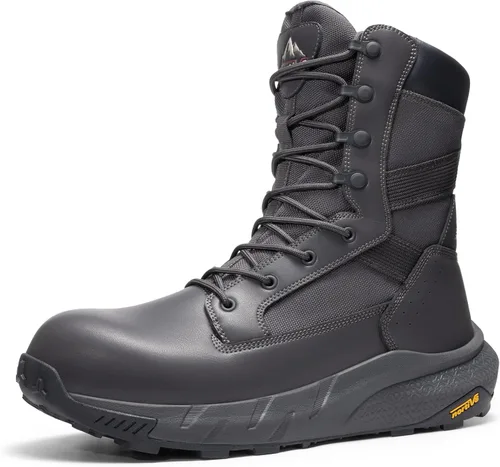 Miniatura 10 de NORTIV 8 Peakforce-Nano - Botas de trabajo para hombre con puntera compuesta de 8 pulgadas, con cremallera lateral ligera ASTM F2412-24 y ASTM Coyote