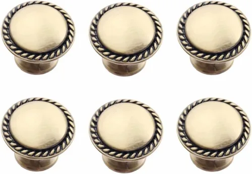Miniatura 10 de Perilla redonda de estilo retro para armario, cajón, muebles de cocina, vestidor, puerta, armario y persianas de baño, manija de tirador de bronce
