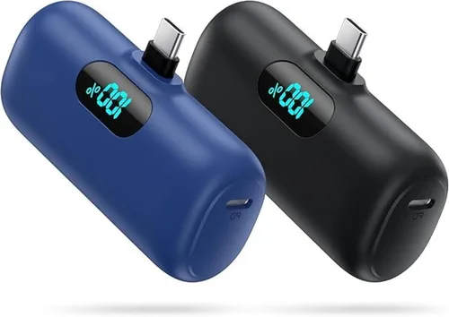 Miniatura 15 de [Paquete de 2] Mini cargador portátil de 5000 mAh, batería portátil de 3A PD USB C, batería de pantalla LCD compatible con iPhone 17/17 Air/16/16