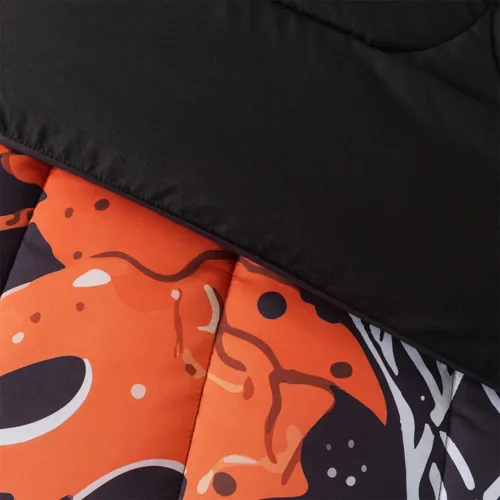 Miniatura 6 de Juego de edredón de 6 piezas con diseño de baloncesto, ropa de cama negra tamaño individual para niños, adolescentes y adultos, con pelotas